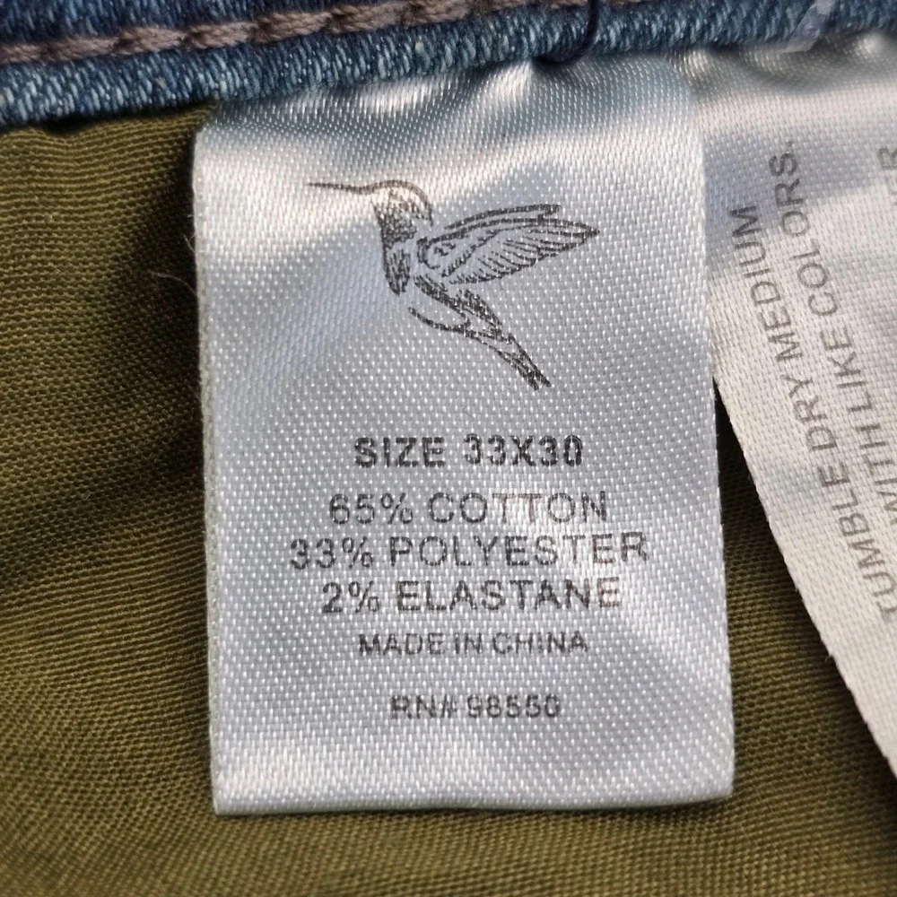 Smith Mills Mens Blue Wash Denim Jeans Straight Fit Casual Stretchy Size 34x30